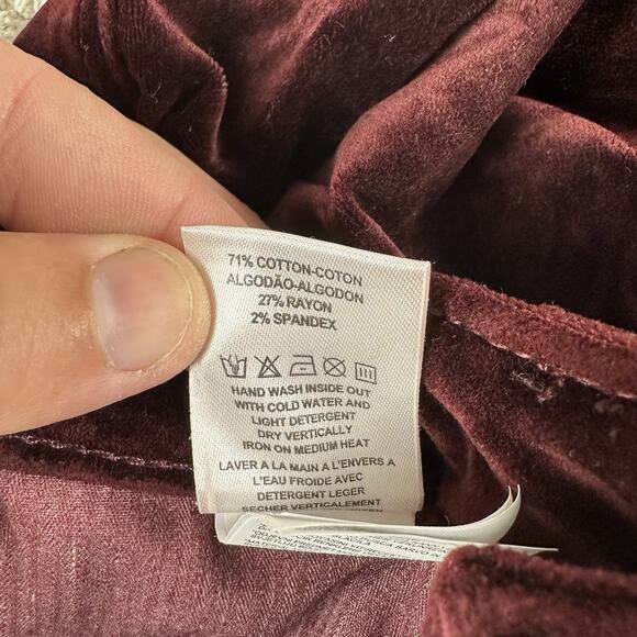 DL1961 Chrissy Ultra High Rise Skinny Jeans Size 25 (US 0/2) Burgundy Velvet - Picture 6 of 10